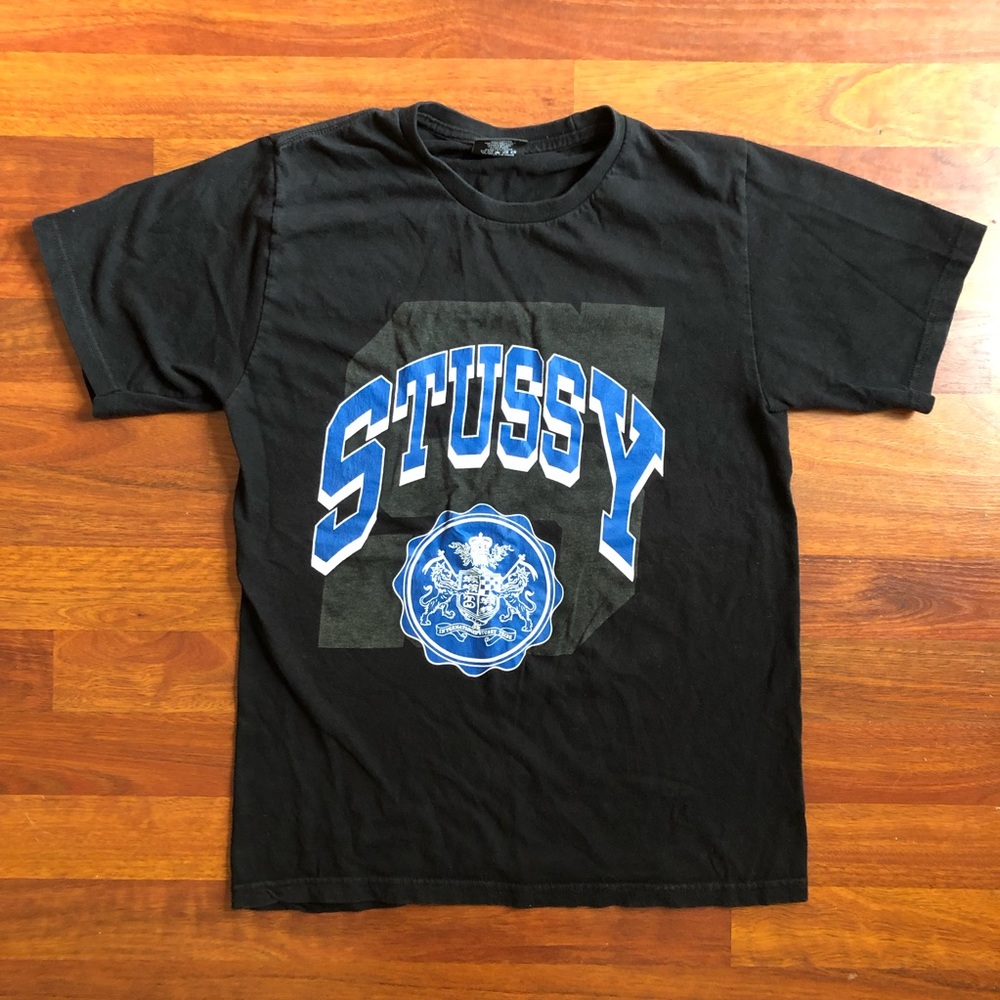 Stussy short sleeve tee Black blue men Sz small